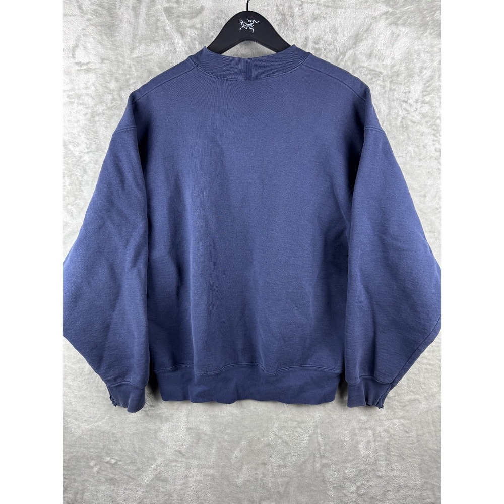 Vintage Pennoyer Hawks Sweatshirt Embroidered School Illinois Blue Mens XL 90s - Picture 2 of 9